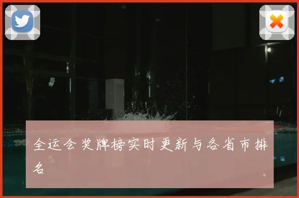 全运会奖牌榜实时更新与各省市排名